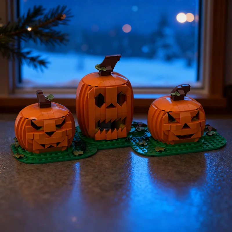 

778pcs MOC The Three Jack O Lanterns Model Building toy blocks Architecture DIY Christmas gifts idea Education Brick Birthday
