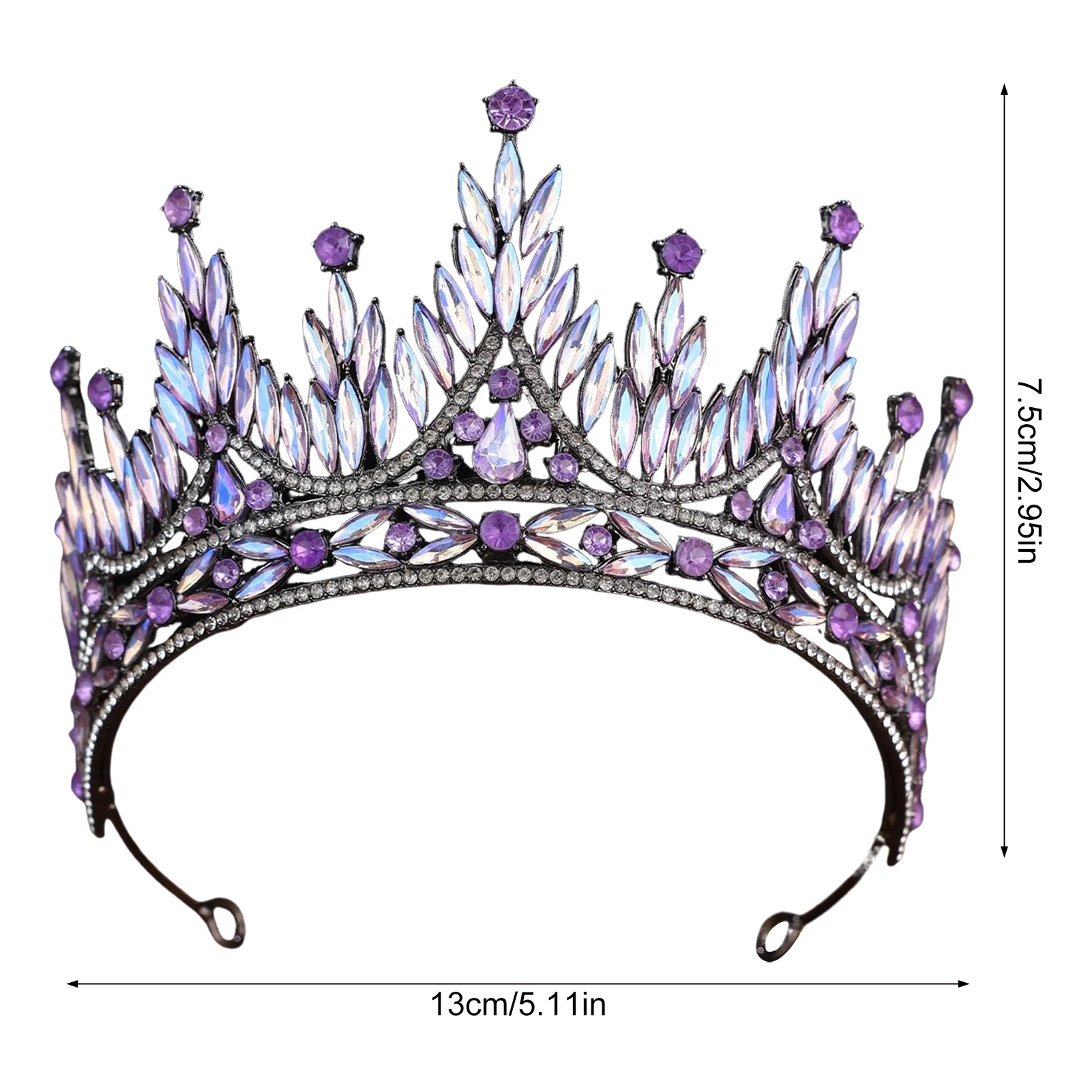 تاج شعر لتصفيف الشعر للنساء، تاج شعر فاخر فاخر من الألماس بالكامل، إكسسوار شعر على الطراز الباروكي العتيق