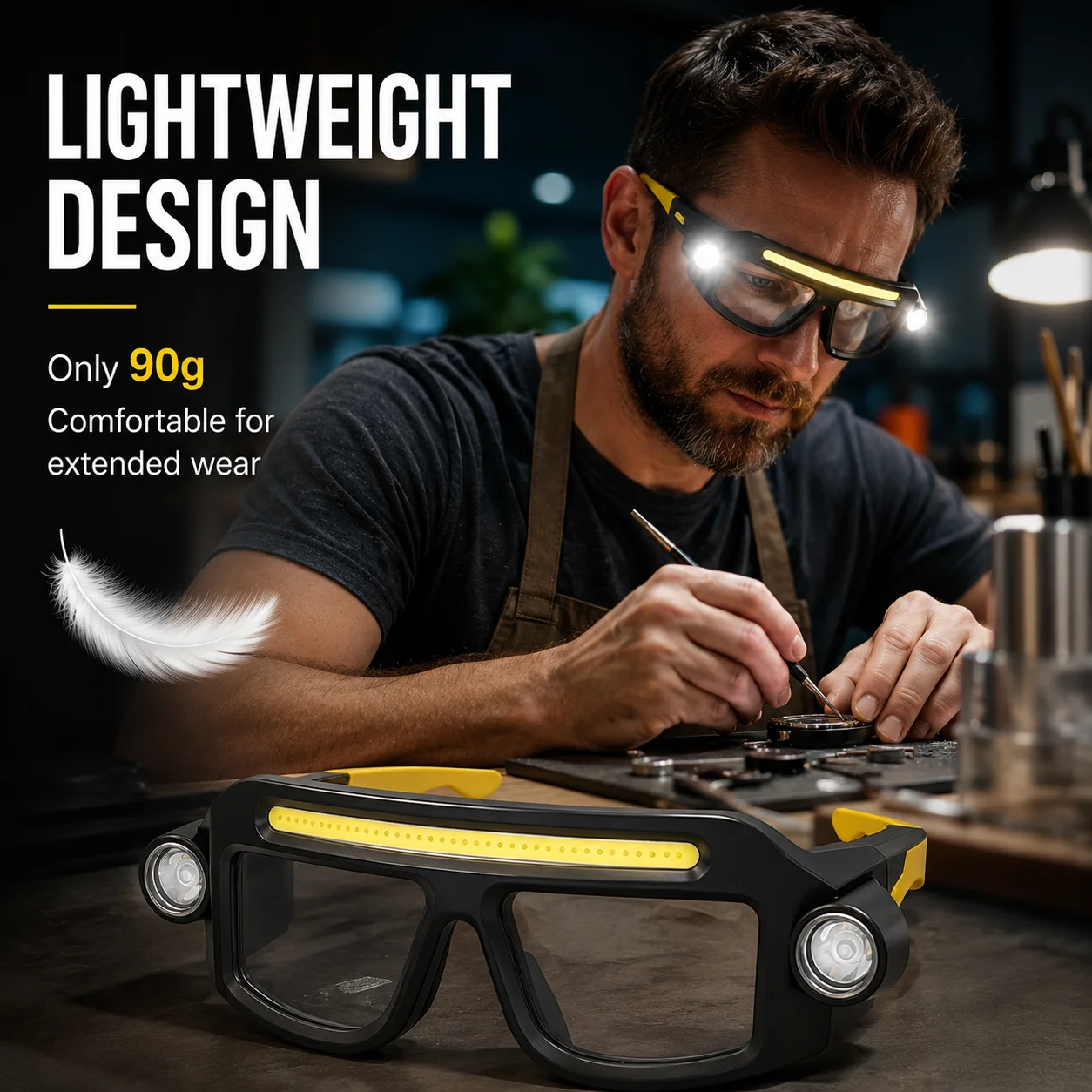 Multi Functional Glasses Light, Type-C COB Rechargeable Headlight, Hands-Free Work Maintenance Lamp, Portable Repair Tool