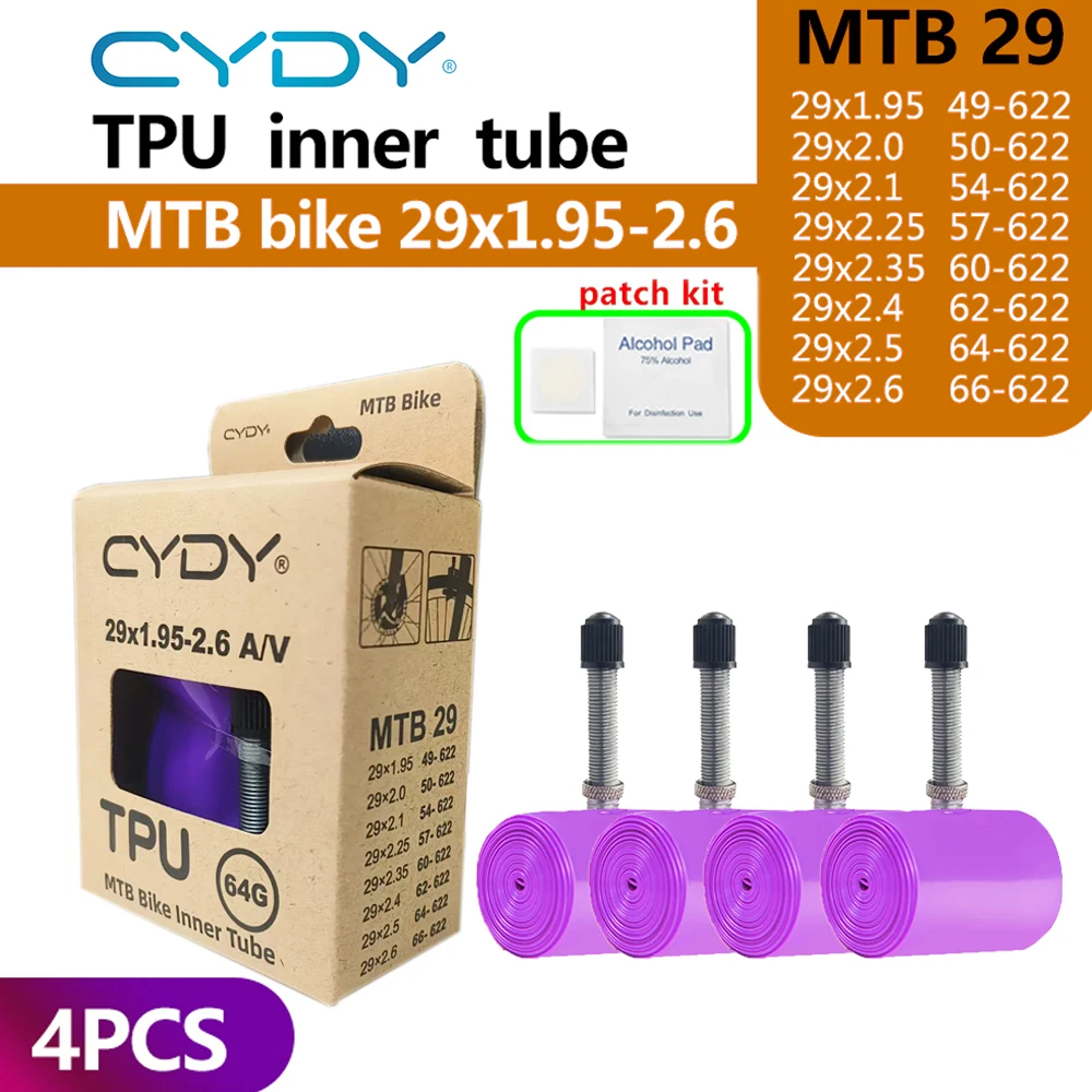 CYDY TPU MTB Binnenband Camera 29 26 27.5 29x1.95-2.6 Inch Mountainbike Band Schraderventiel AV pneu 29er Fietsen Buis