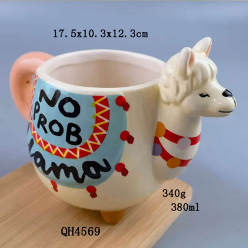 Creative and Personalized 3D Animal Cups Alpaca Mug Painted Coffee Cups with A High Level of Appearance Birthday Gift Souvenir view 6