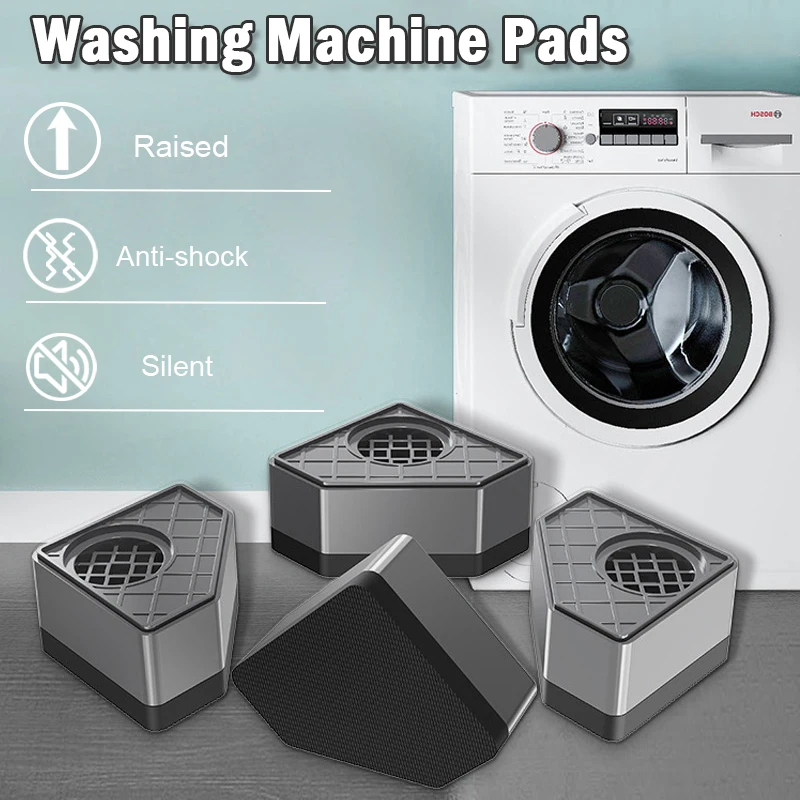 4Pcs Washing Machine Anti Vibration Pads Furniture Foot Anti Slip Pads Refrigerator Raised Bases Washing Machine Support Pads