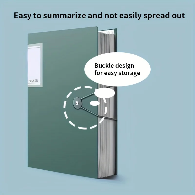 20 Pages A4 Informational Books Folder Office Transparent Insert Multi-Layer File Buggy Bag Organize Files Storage Book