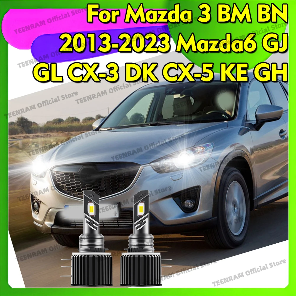 

2Pcs H15 LED High Beam Car Headlights with DRL Daytime Lamps 30000LM For Mazda 3 BM BN 2013-2023 Mazda6 GJ GL CX-3 DK CX-5 KE GH