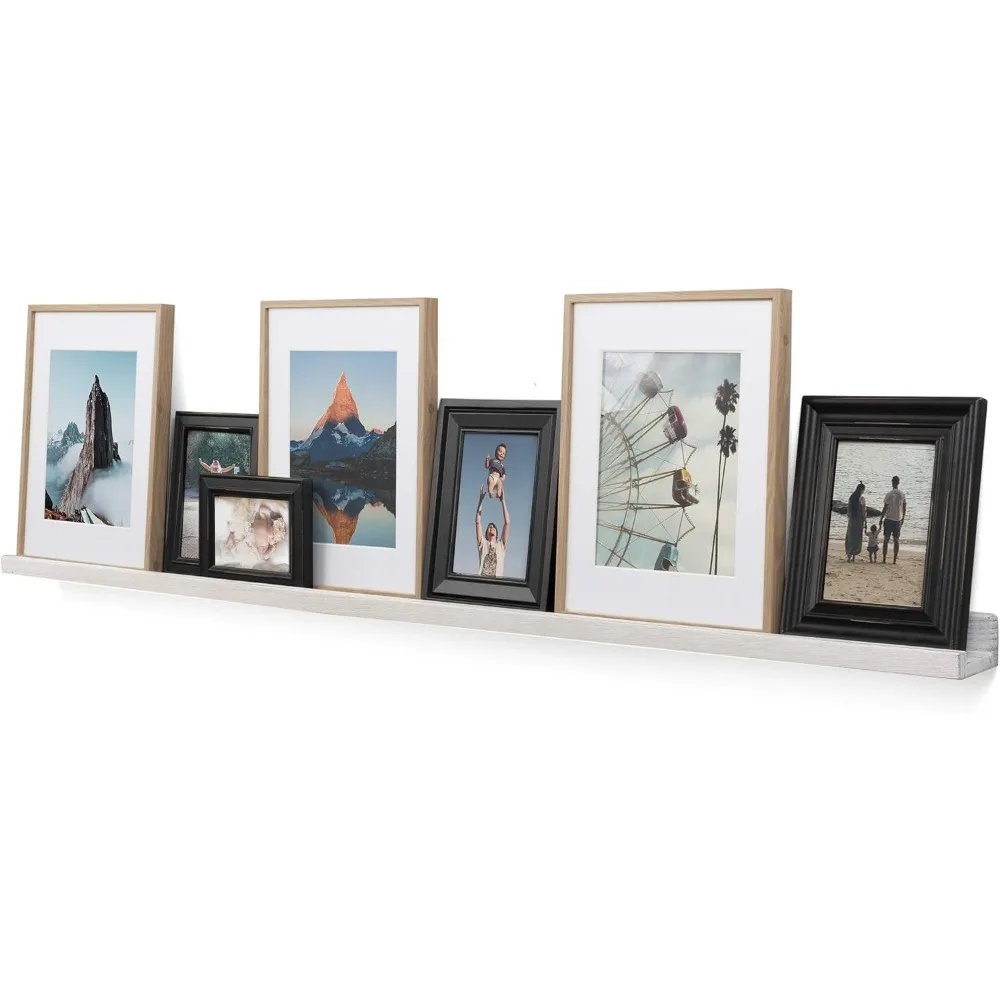 إطار صورة بحافة ضيقة طويلة جدًا مثبت على الحائط مقاس 60 بوصة من Ted - رف خشبي عائم لغرفة المعيشة والمكتب والمطبخ B