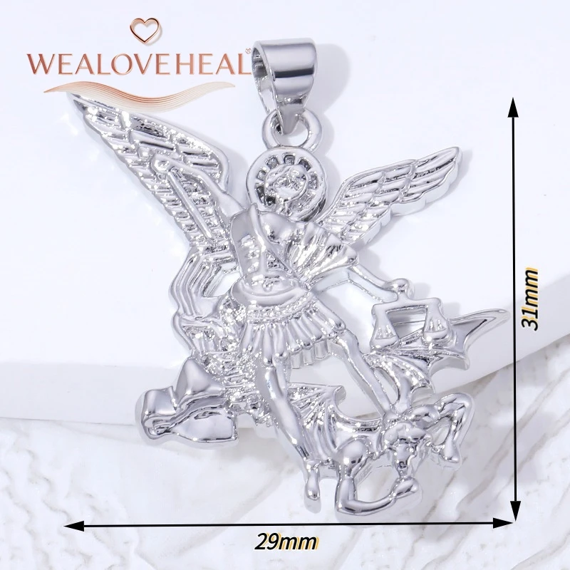 anhänger schmuck,anhänger schmuckherstellung,18K Vergoldete Messing St. Benedikt Anhänger-Halskette, CZ Religiöse Medaille, Katholisches Schutzkreuz, Schmuckgeschenke für Männer und Frauen – Detail 24