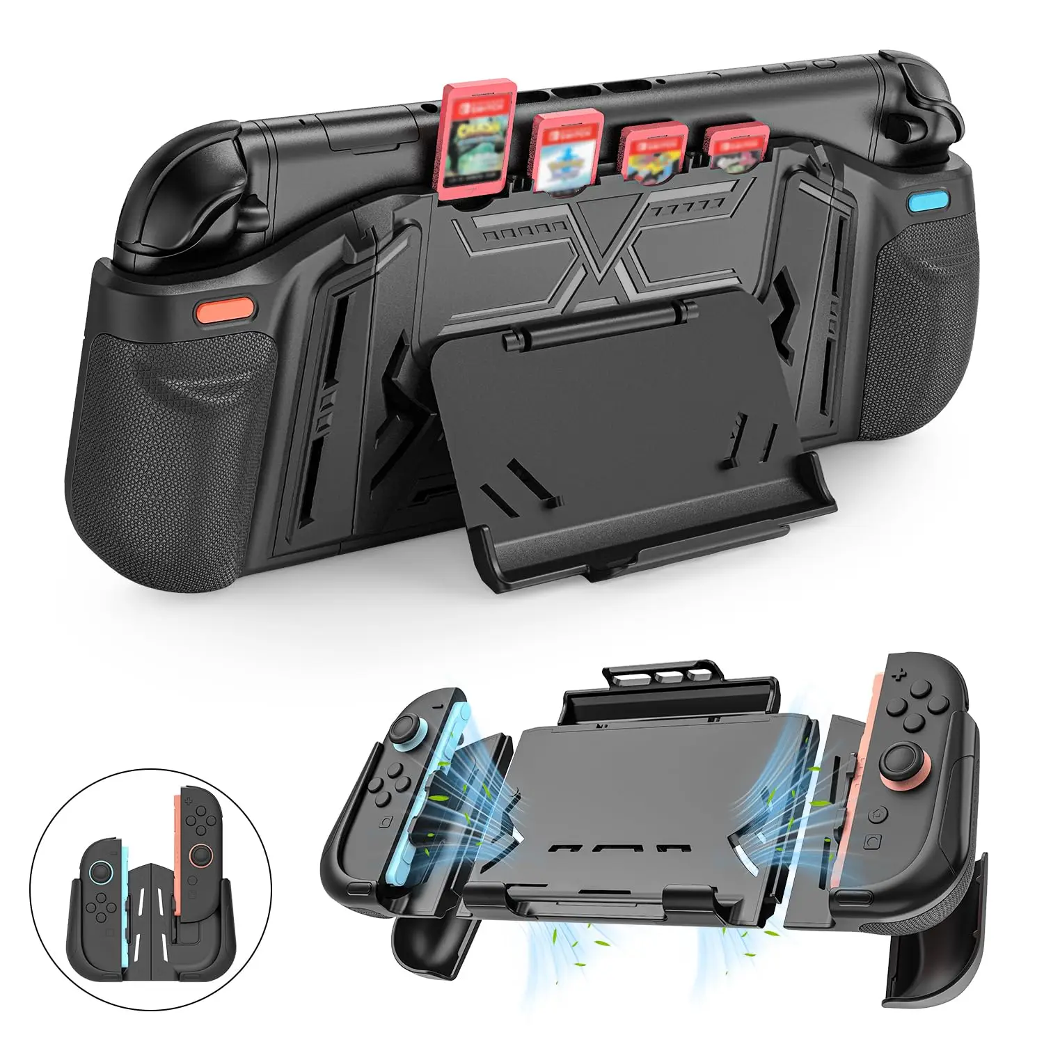 Practical Hard Protective Case for Switch 2 (2025), NS2 PC Cover Protector With 6 Joystick Caps For Nintendo Switch 2