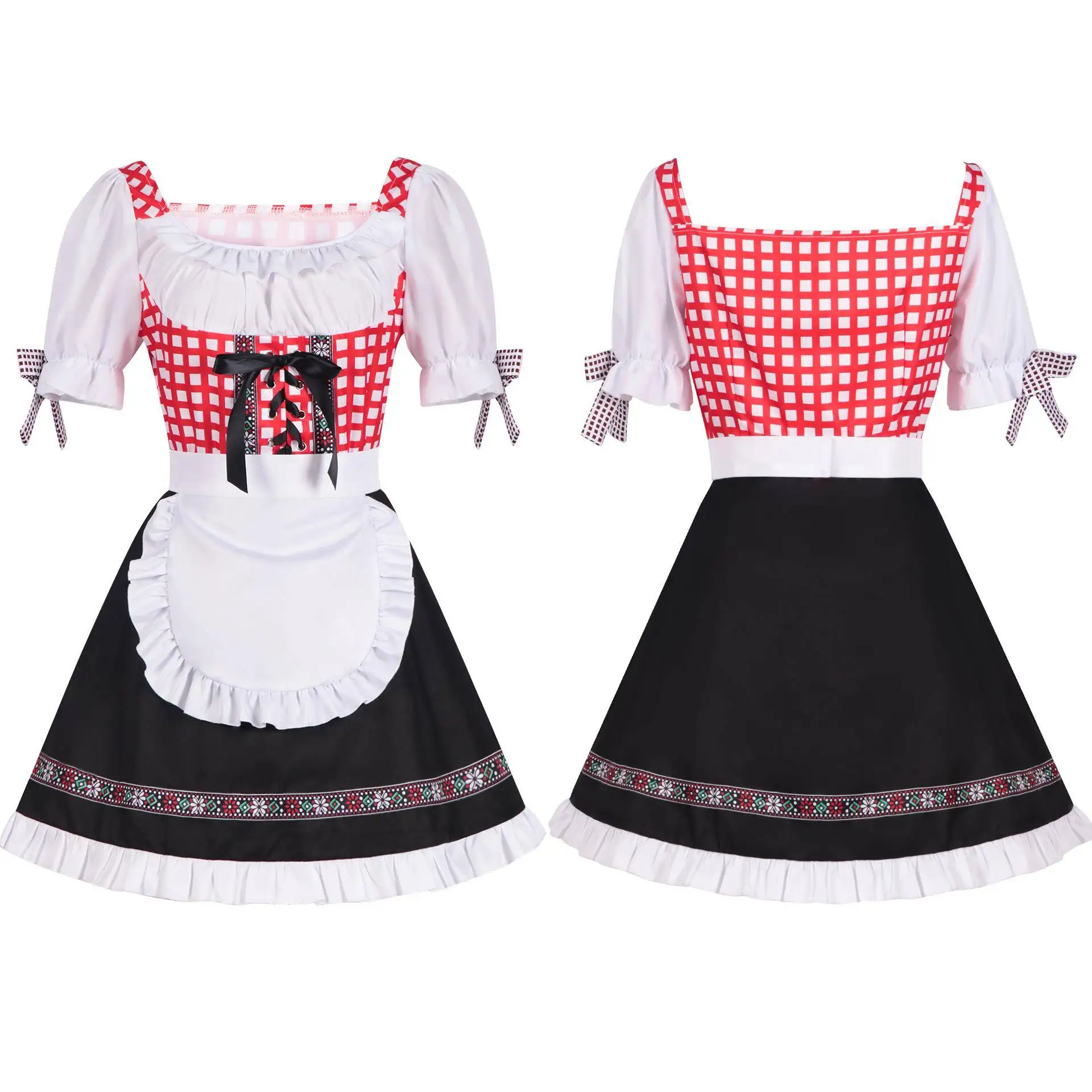 

New loween Par Outfit Beer Festival Women's Bavarian Sle Zipper Pants Set Size-Specific Carnival Costume