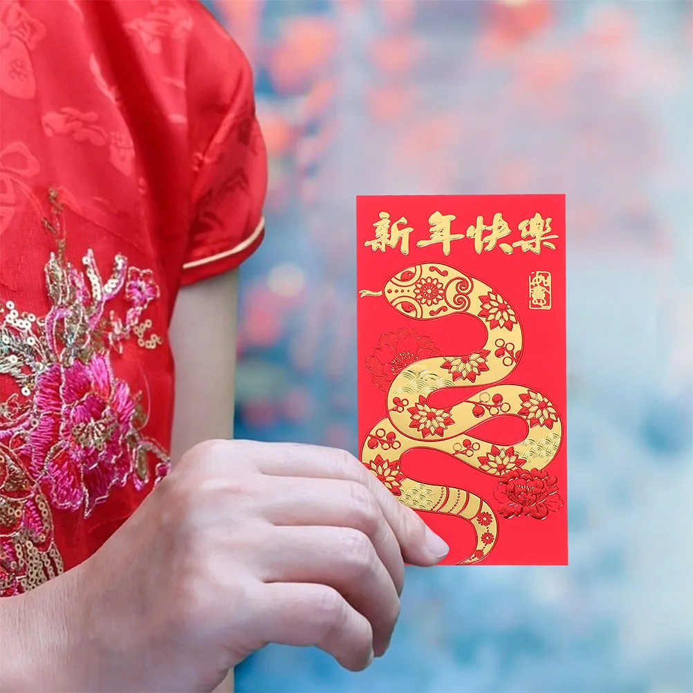 

60 Pcs of Snake Red Envelopes Paper Spring Festival Hong Bao Lucky Money Pouches Wedding Decorative Envelopes Bags