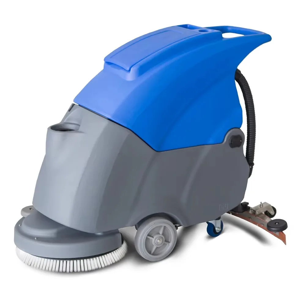 Fregadora de Pisos Eléctrica Autopropulsada, Motor de Escobillas de 24V, Cepillo Lateral, Máquina de Limpieza de Concreto para Almacenes