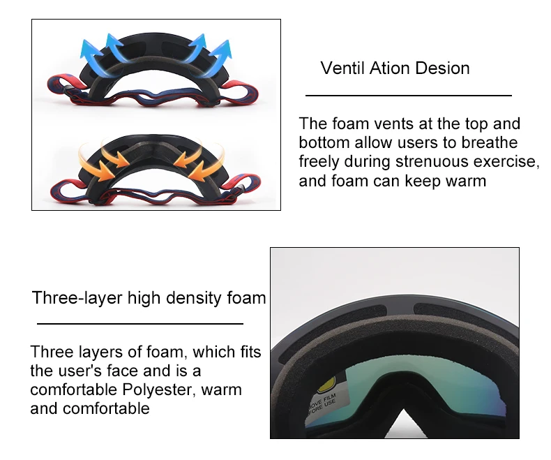 Jiepolly Uv400 Usage and PC Lenses Ski Goggle Custom Adult Fashion Double Lens Magnetic Anti-fog Ski Glasses Oem Snow Goggles