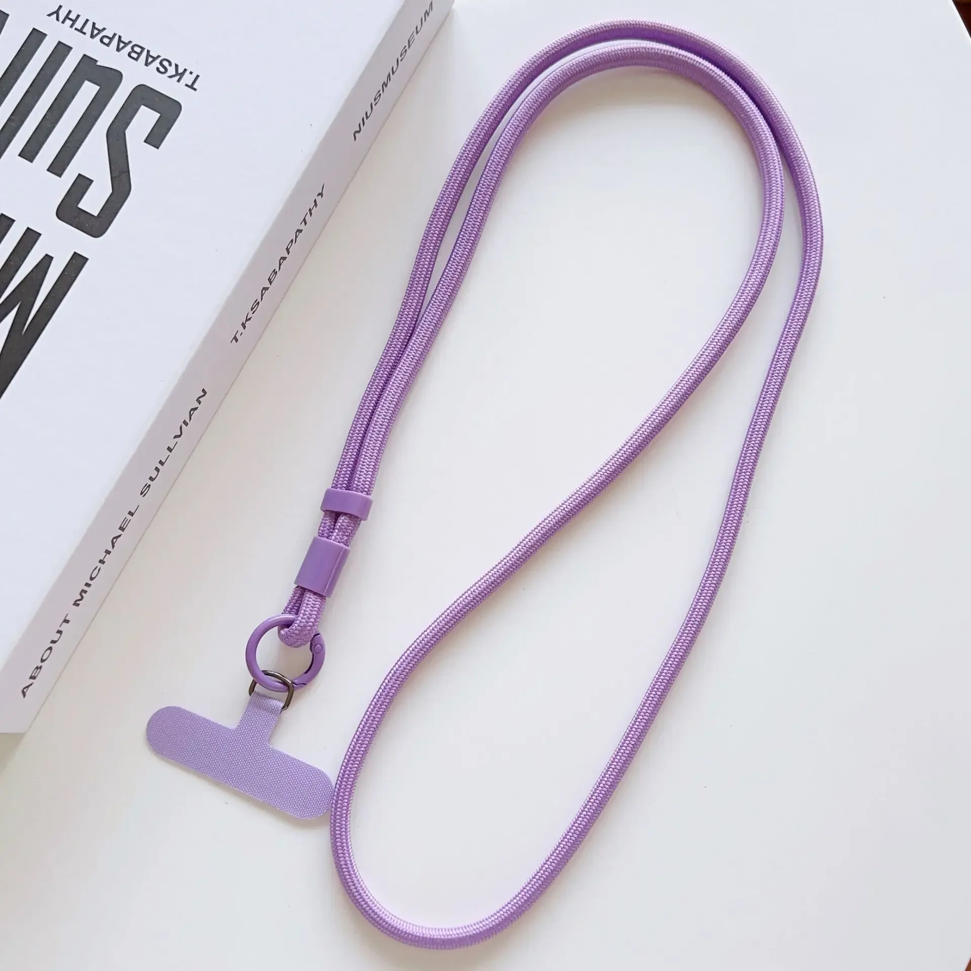 Personalisierbares, trendiges Handy-Lanyard in Uni-Farbe, diagonal tragbar, langer Schultergurt, Seil-Halskette, universell, 60cmx2