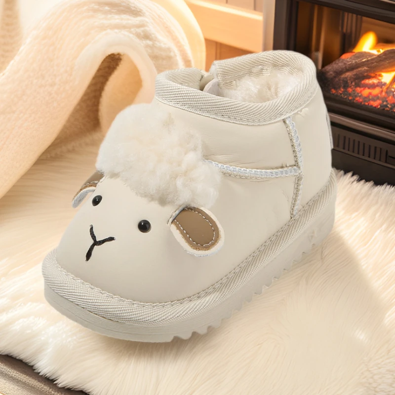 

Child Snow Boot 2025 New Korean Version Baby Plush Cotton Boots Casual Baby Anti Slip Walking Shoes Child Winter Walking Boots
