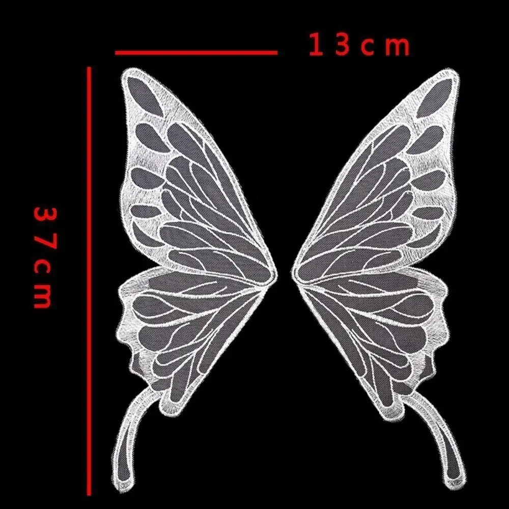 Polyester Stof Organza Vlindervleugels Patch Hoge Kwaliteit Diy Decoratieve Mesh Kleding Stickers 3d Wings Patch