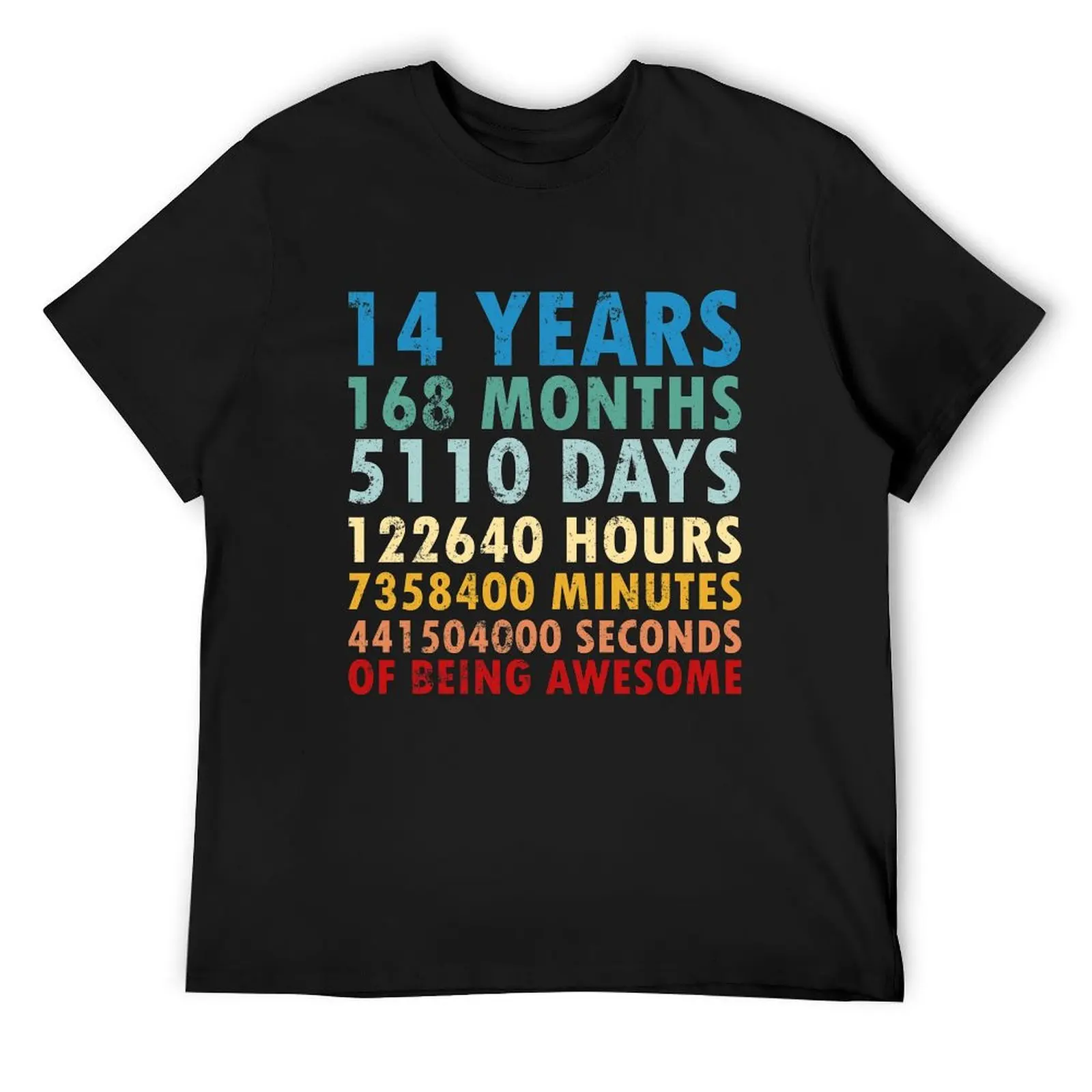 14 Years Of Being Awesome Gifts 14 Years Old 14 Birthday Retro Anniversary T-Shirt plus size clothes Men's t-shirts