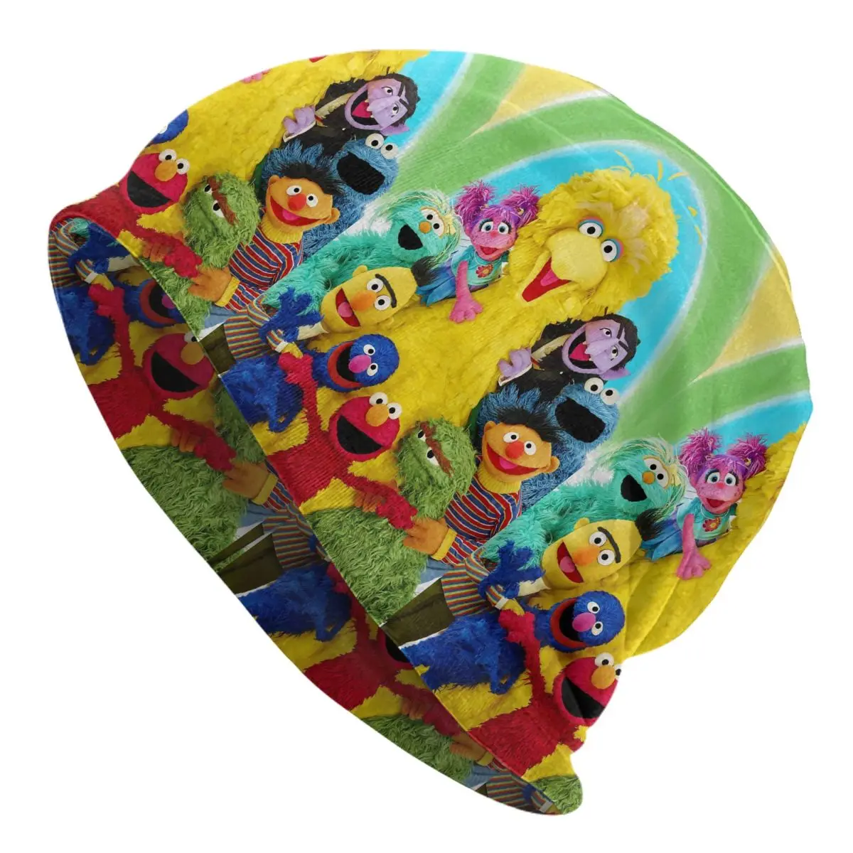 Sesame Street Cartoon Skullies Beanies Hat Big Bird Goth Unisex Outdoor Cap Warm Head Wrap Bonnet Hats