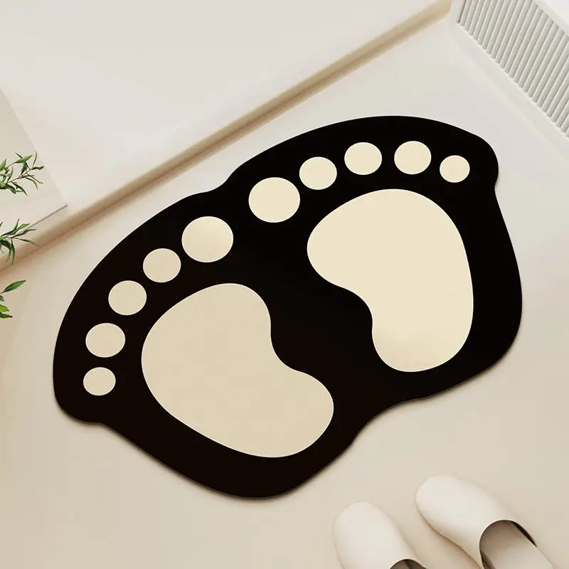 

Bathroom mat absorbent diatomaceous earth anti slip toilet quick drying entrance door carpet, irregular foot pad