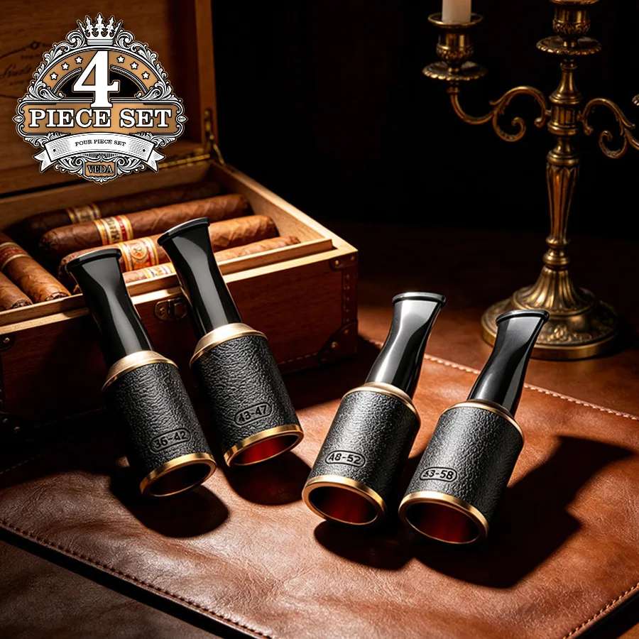 4 Pack Cigar Mouthpiece Tips, Premium Cigar Accessories, Fits 36-58 Ring Gauge Cigars, Cigar Holder, Premium Luxury Holiday Gift