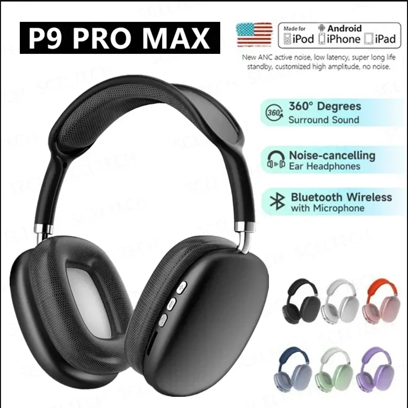 Wireless Bluetooth Headset With Mic Noise Cancelling Headsets Stereo Sound Earphone Sports Gaming  bluetooth headphones 2024