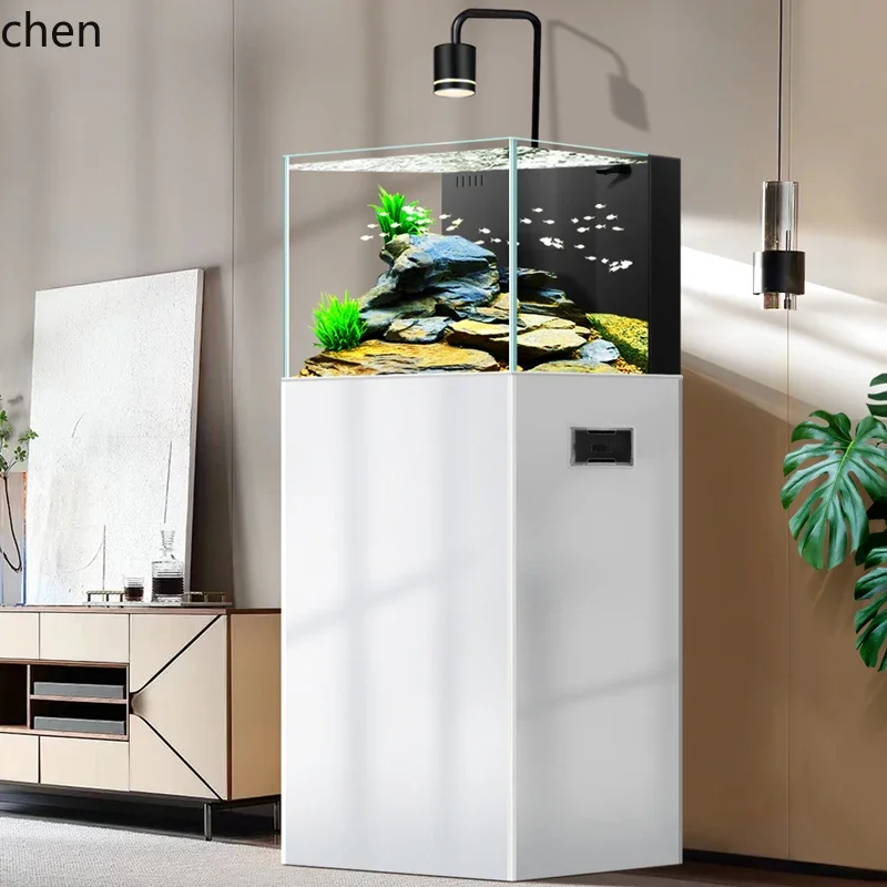 

YFY light luxury living room vertical small fish tank ecological integrated lazy no care aquarium