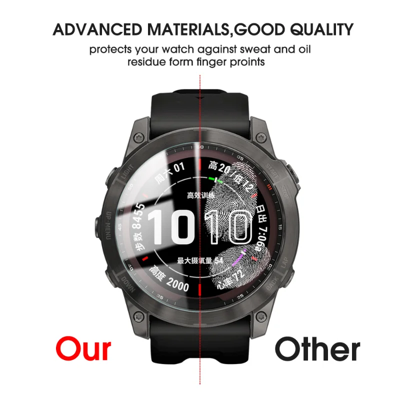 Protector de pantalla de vidrio templado para reloj inteligente Garmin Fenix 7S 6 6S 6X Solar 5 5S, película HD antiarañazos para Garmin Fenix 7 6 5