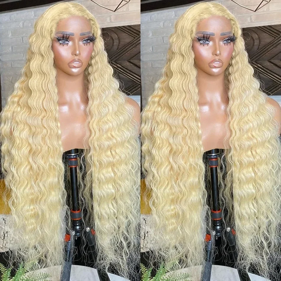 HD Lace Wig 13x6 Human Hair Blonde 613 Water Wave 100% Frontal Wig Choice Curly Brazilian Colored Transparent Wigs For Women