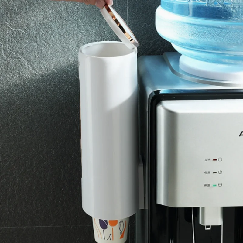 Household & Office Wall Hanging Auto Cup Storage Rack Disposable Paper Plastic Cup Holder Self-Feeding Cup Dispensing Container