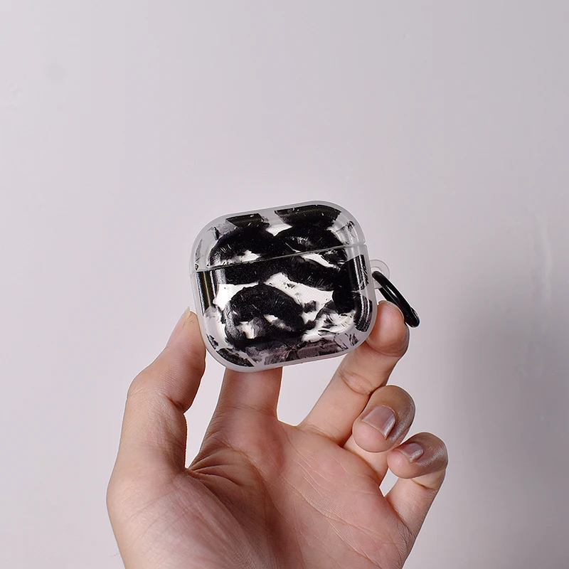 حافظة طباعة الشفاه السوداء لأجهزة Apple Airpods Pro 3 1st 2nd 3rd غطاء الجيل لـ Airpods 4 2 Gen New Air Pods غطاء حماية