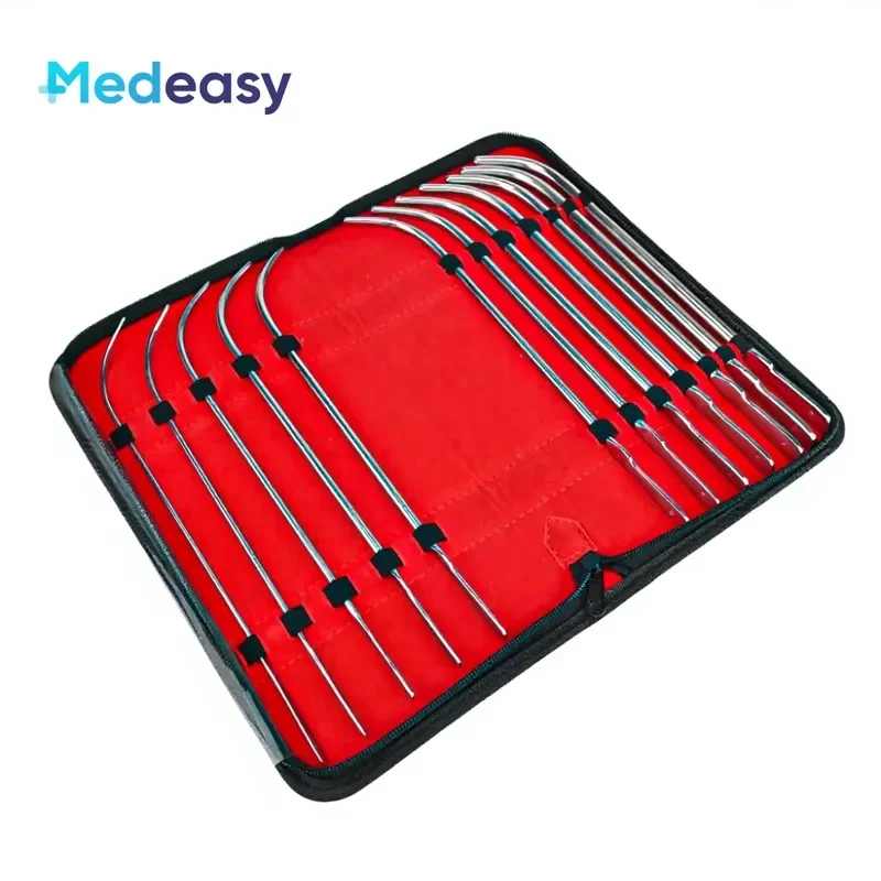 AP09 12 Pieces Urethral Sounds Set High Quality Stainless Steel Hegar Dilator Kit for Urological Surgery Training