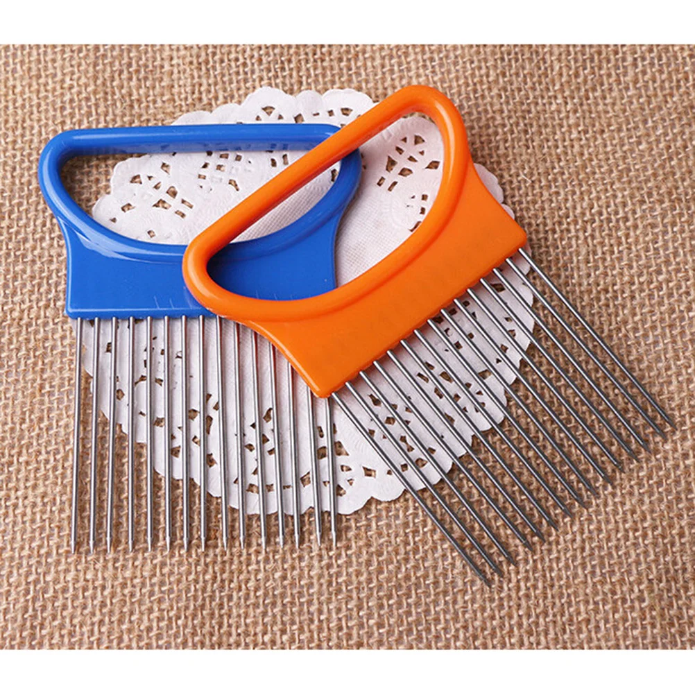

Fruit Pick Stainless Steel Onion Holder Kitchen Tool For Slicing Vegetables Odor Free Cooking Aid Vegetable Slicer