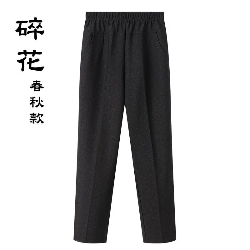 2023 New Spring and Autumn Season Fashion Simple Solid Elastic Waist Pocket Large Elastic Relaxed Oversize Straight Leg Pants