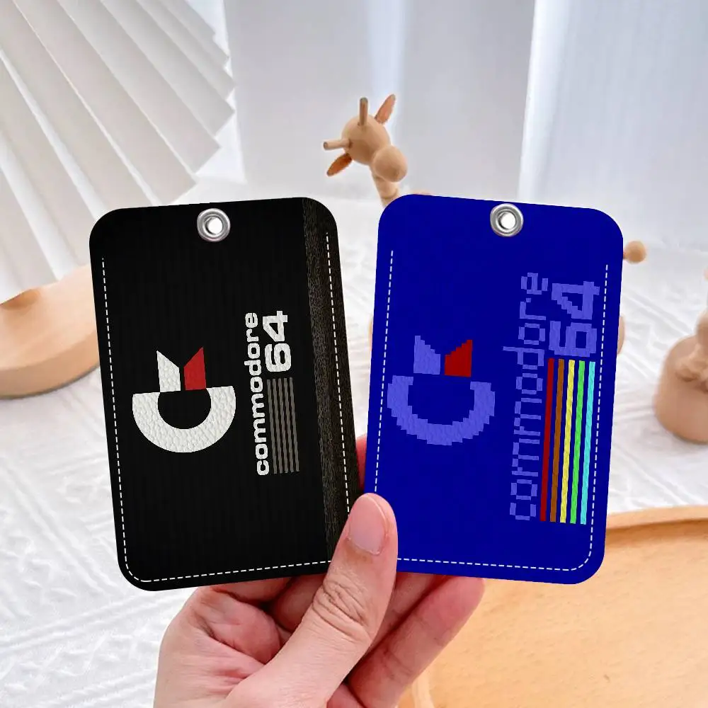 Rétro marchandise 64 1Pc étui pour carte d'accès porte-carte en cuir porte-clés porte-clés étiquettes d'accès porte-carte d'identité étui porte-clés