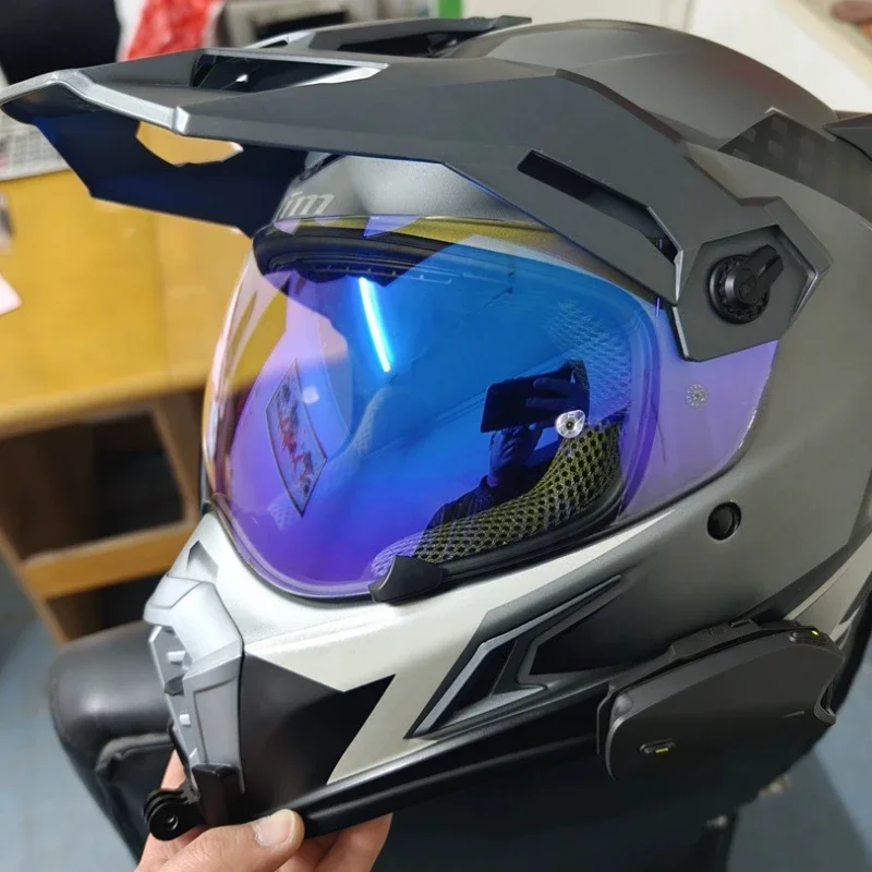 Helmet Visor for Klim Krios Pro Motorcycle Helmet Visor Goggles Plating Silver Red Replacement Lens - view 6
