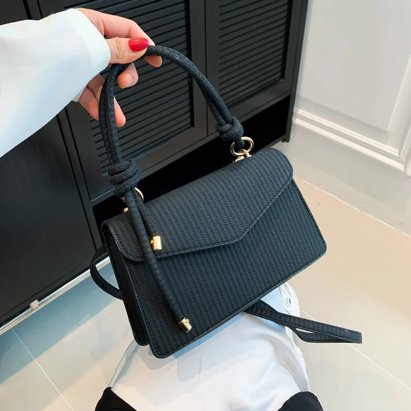 Minimalist Small Square Bag for Women Summer New Fashionable Solid Color Shoulder Bag Casual Handbag Retro Crossbody Bag