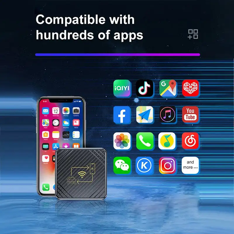 Adaptateur CarPlay sans fil avec boîtier connecté, dongle Plug and Play, 4G, Android, conversion filaire