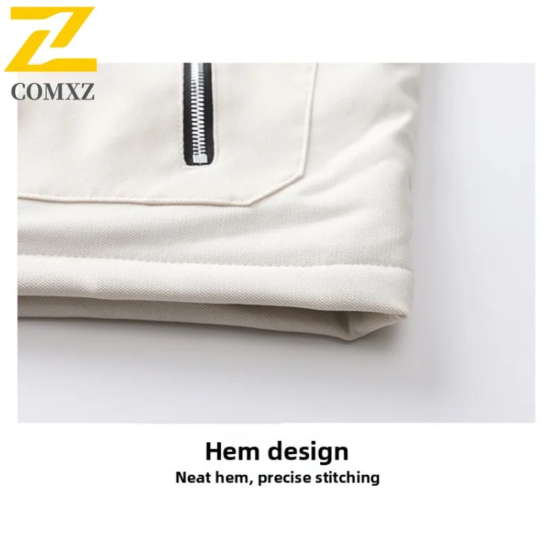 COMXZ 2025 Winter New Trendy Casual Men Jacket Windproof Waterproof Fleece Lined Thickened Outerwear Street Style Daily Wear