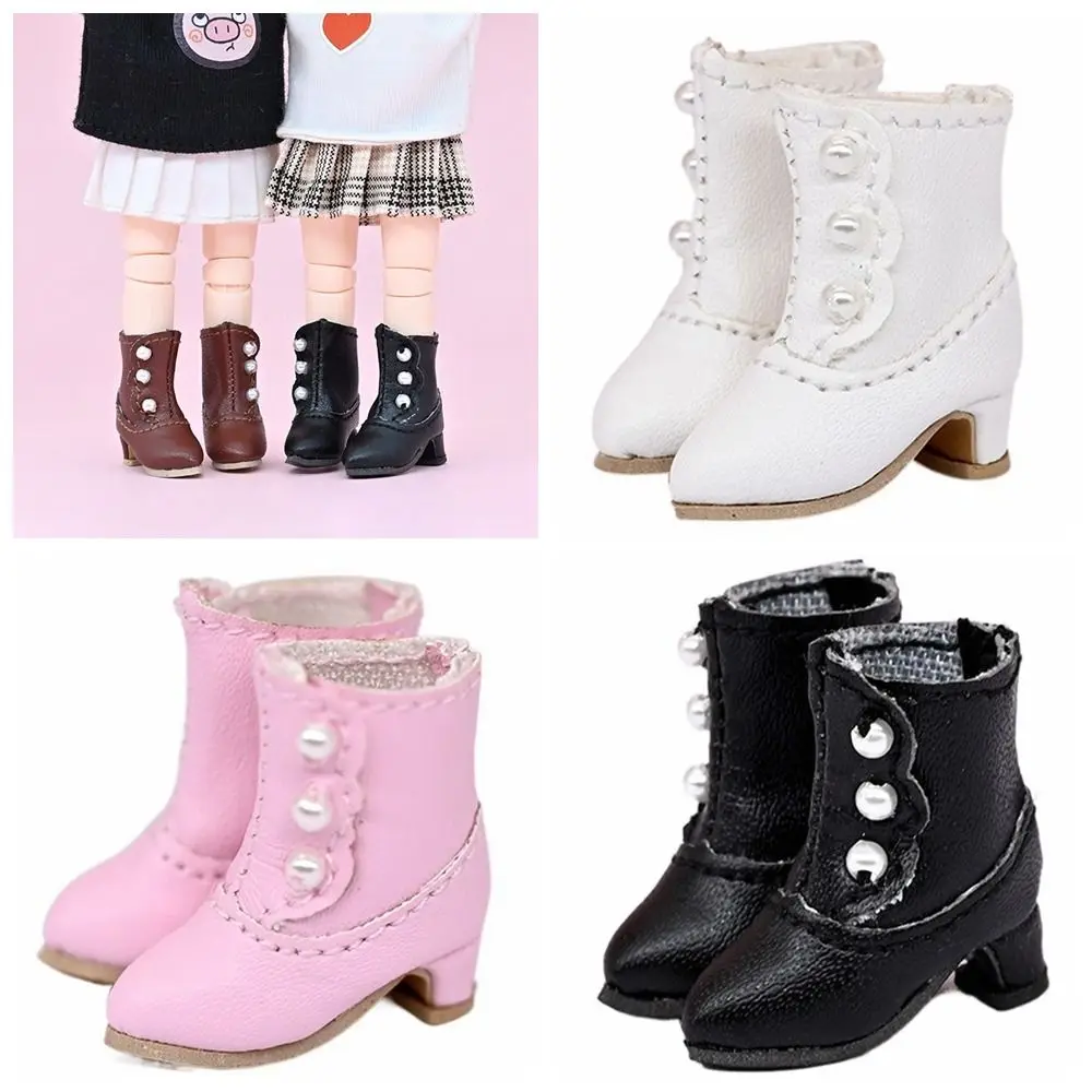 1 par de zapatos de muñeca de regalo 1/12, accesorios de cuero PU, Mini botas altas, juego de vestir cambiante, traje de repuesto para Ob11/Bjd