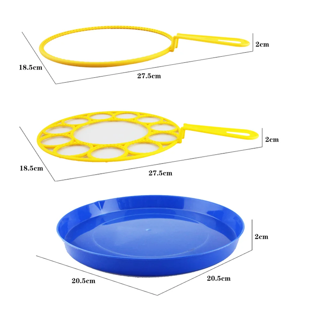 Set di bolle da 3 pezzi Set di giocattoli per bambini Piastra da 2 pezzi Cerchio Materiale ABS Leggero portatile Colpo di bolle per bambini all'aperto