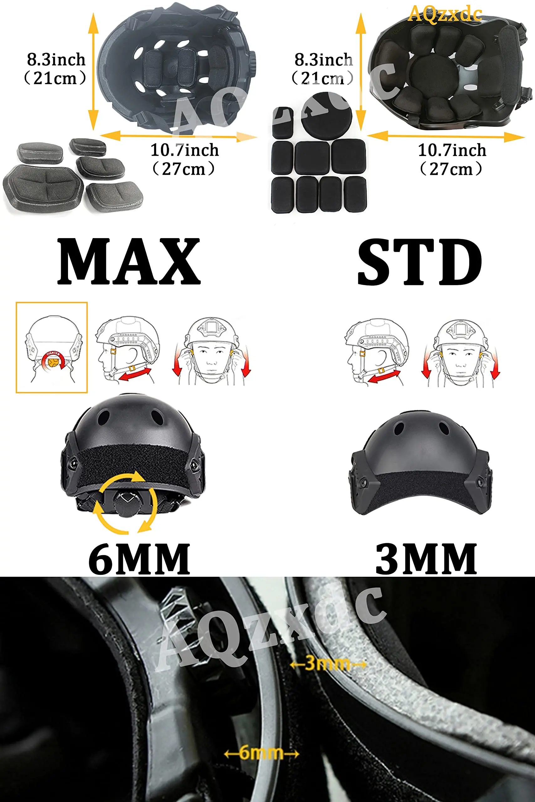 6MM Military Helmet with Tactical Goggles And Airsoft Mask, Full Face Military Special Forces Protective Gear, for Outdoor Game