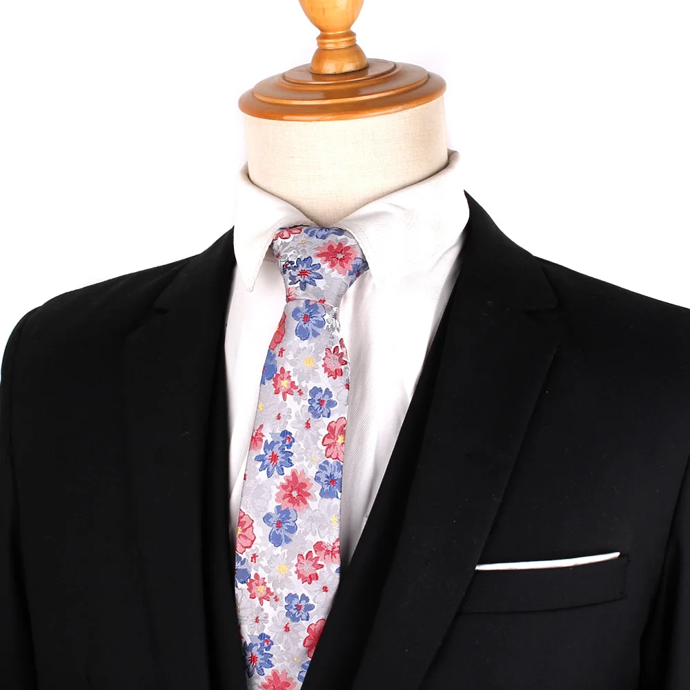 Floral Pattern Necktie Polyester Woven Fabric Men's Tie  Ideal for Business Casual Parties Weddings Groomsmen