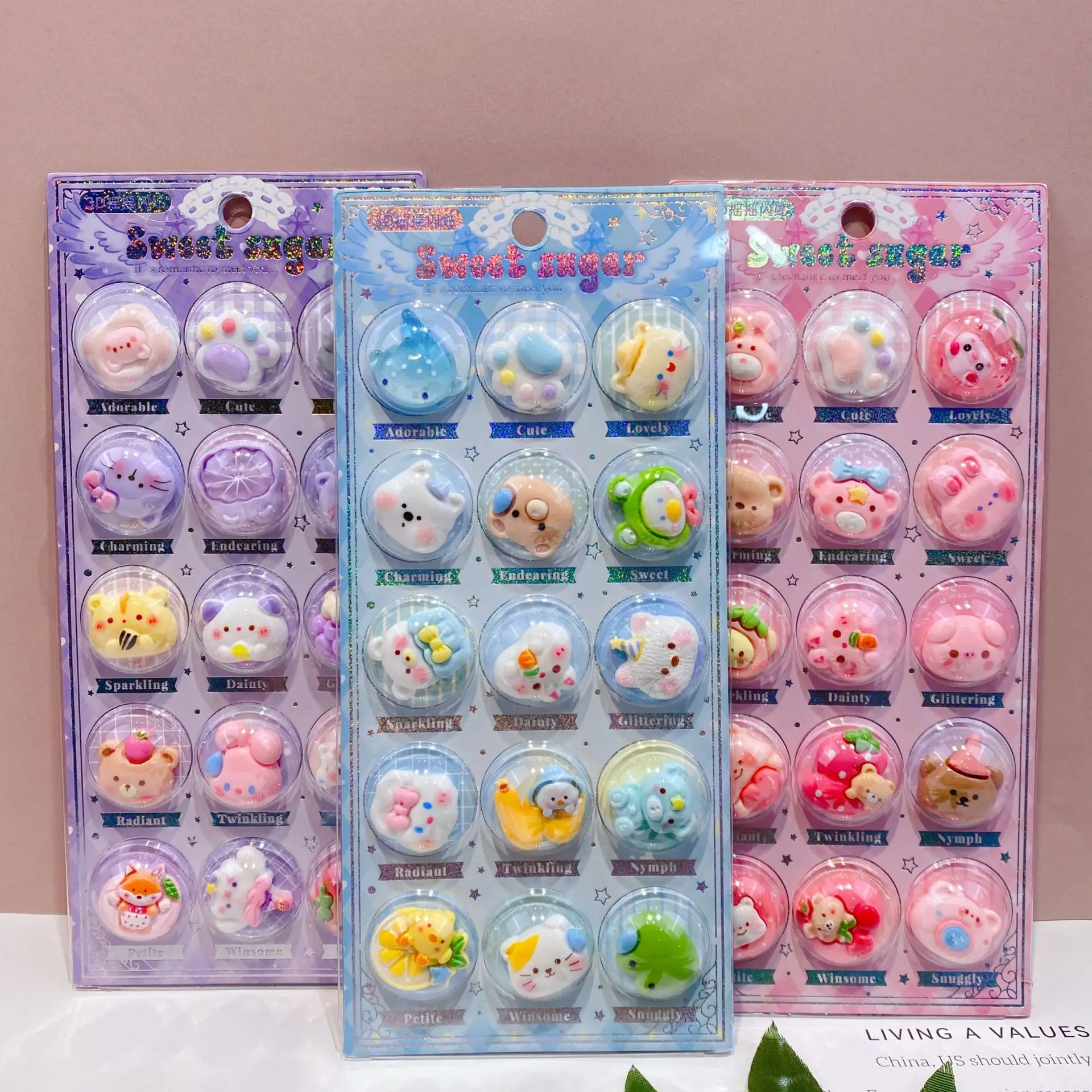2027 new 3D Creative cute pet Food Cartoon Round Relief Stickers Scrapbooking Diy Journal Cute Stationery Sticker