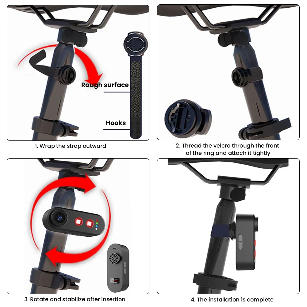 Bike Tail Light with Recorder Camera 1080P Viewing Phone Interconnection Rear View Camera Brake Sensor Warning Lamp