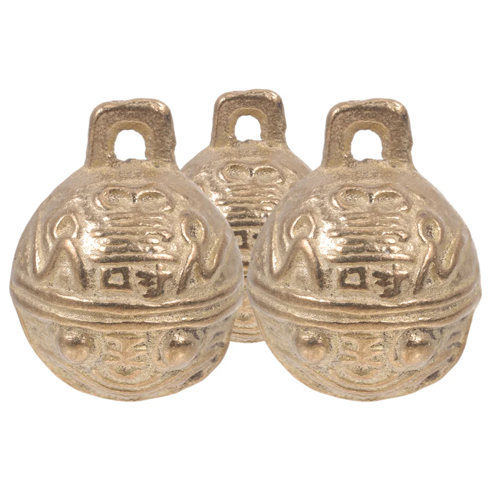 

3pcs Pet Bells Copper Material Tiger Head Design For Dog Cat Collar Accessories Portable Jingle Bell Charm Decorative Mini