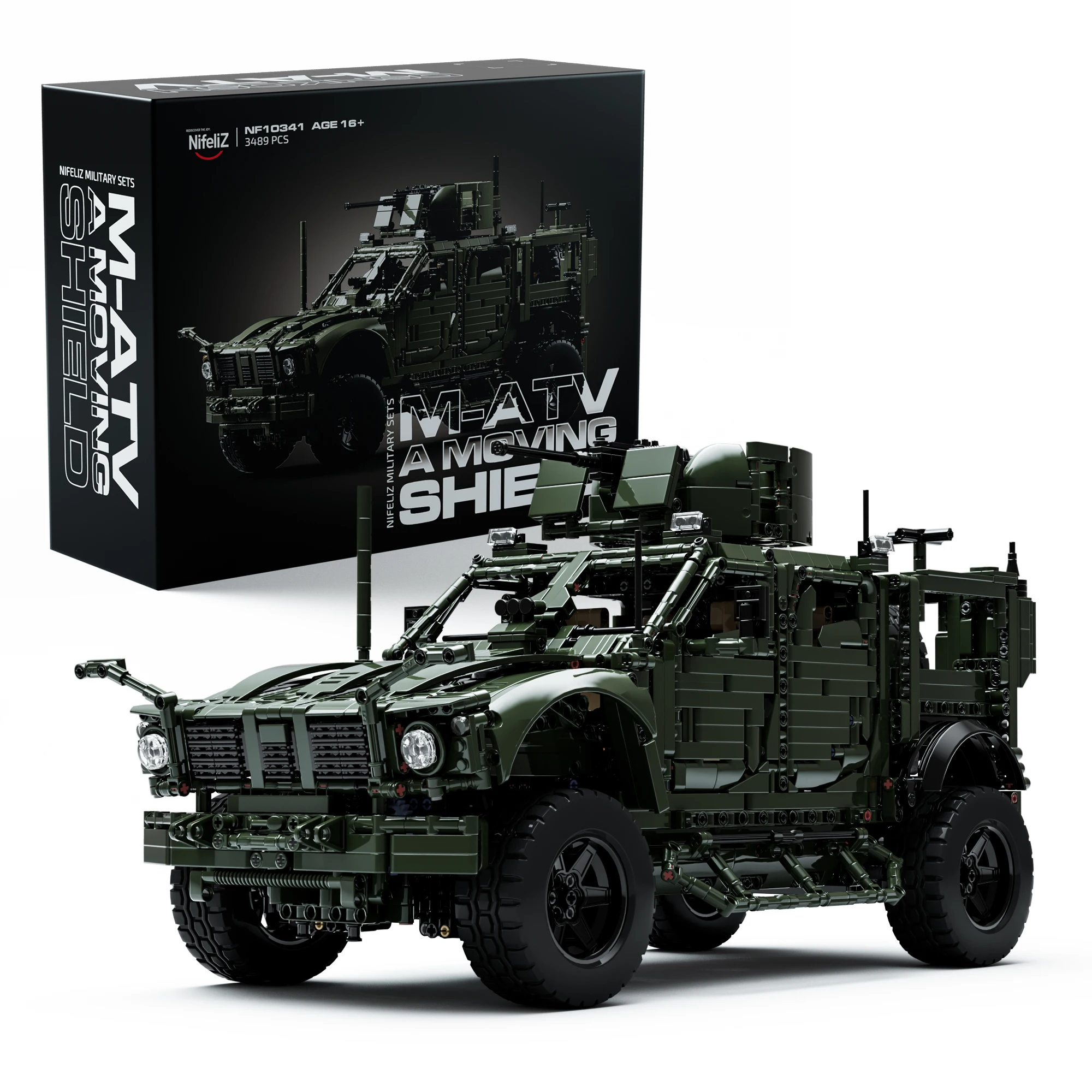 Ensemble de construction de voiture militaire Nifeliz M-ATV pour adultes, modèle de véhicule tactique blindé à construire pour les passionnés de militaire NF10341