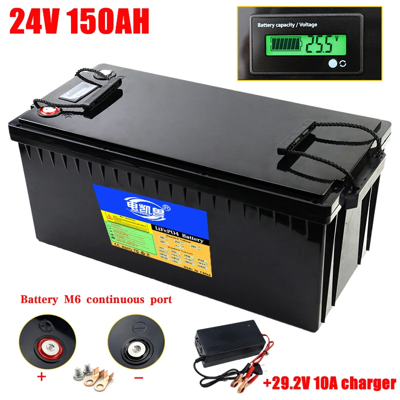 Original 12V 24V 300AH 150AH 200AH 100AH 60AH 30AH LifePO4 battery pack with built-in BMS solar storage rechargeable battery