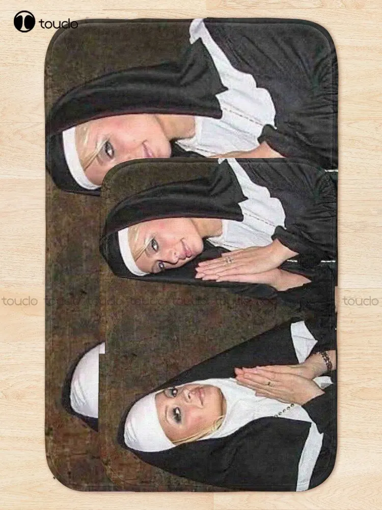 Paris Hilton And Nicole Richie Nuns Bath Mat Black Carpet