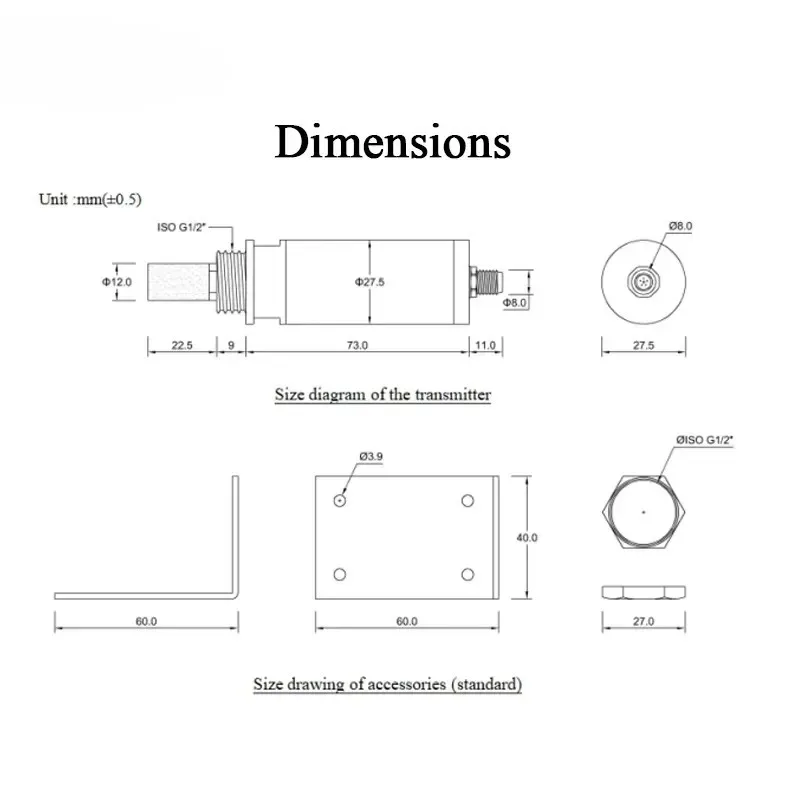 2026 TD-60-RS485 High-Precision High Accuracy Dew Point Temperature Sensor Thermo-Hygrometer RS485 Transmitter IP65 Data