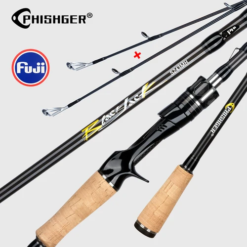 Imagen 1 del producto BIUTIFU caña de pescar giratoria de fundición con 1,8/2,1/2,4/2,7/3,0/3,3 m guía Fuji Baitcasting señuelo rápido 5-80g para pesca de Lucio