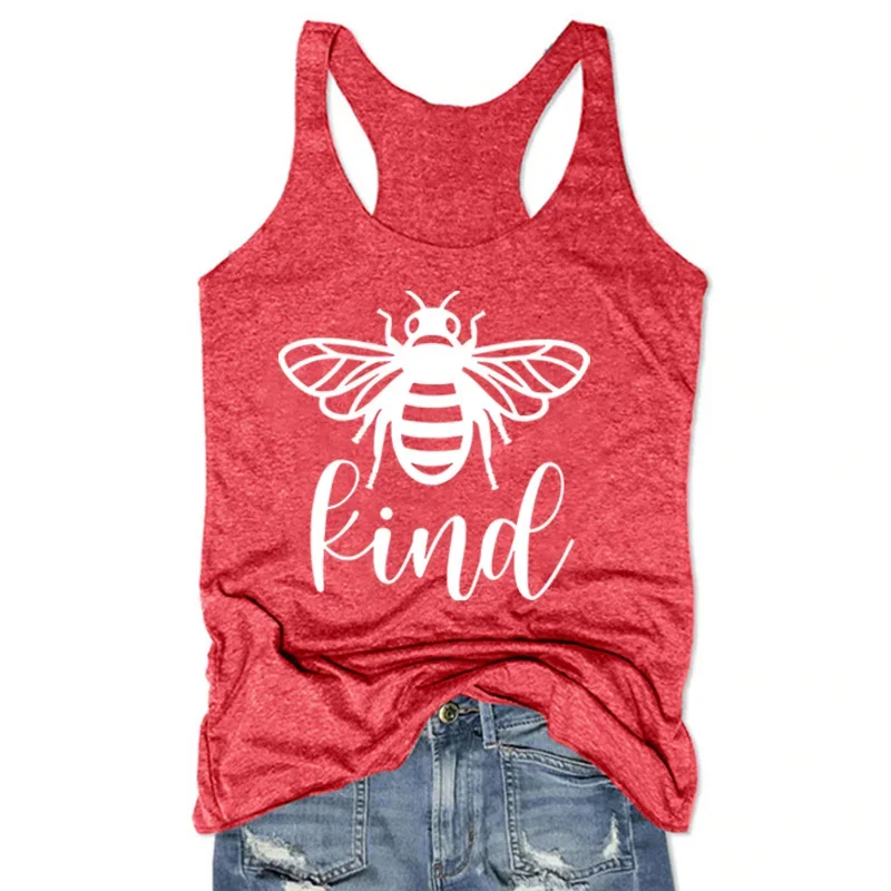 Bee Something Top Be Kind Be Positive Shirt Happiness Women Tops Cute Summer Fashion Clothing Pink Top L