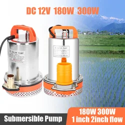 12V 180W 300W Solar Water Pump Deep Well Pump Submersible Pump Farm Agricultural Irrigation Deep Well Pump 60M Lift Water Pump